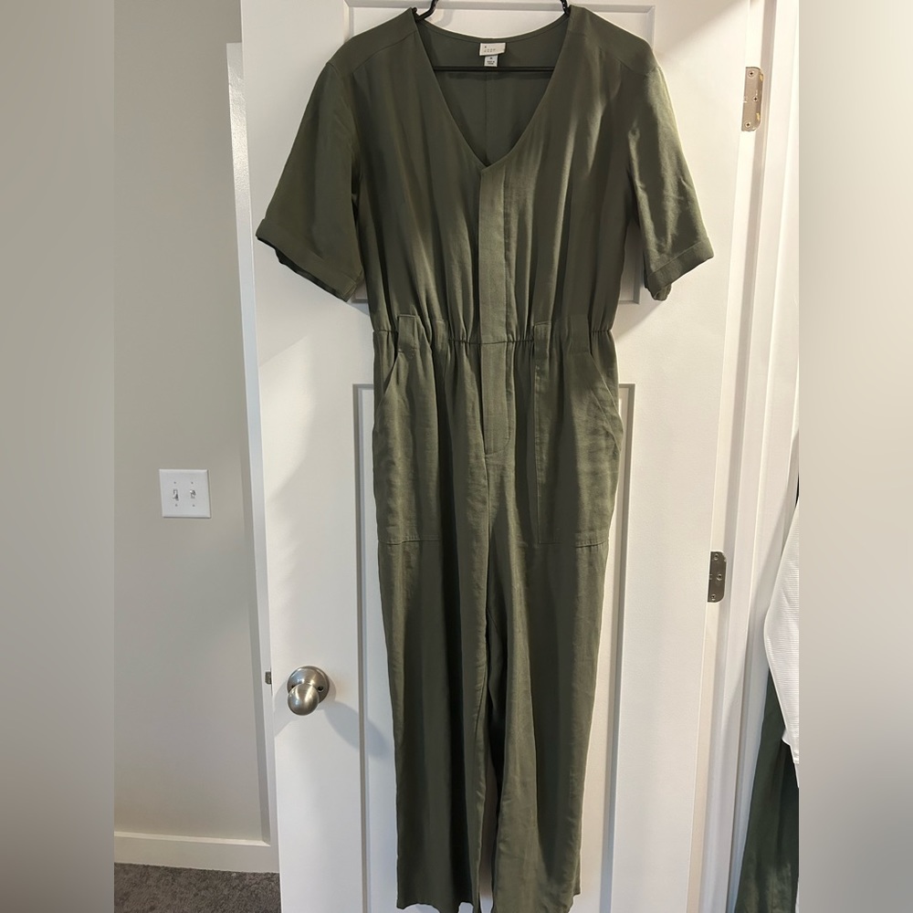 A New Day olive green jumpsuit size M